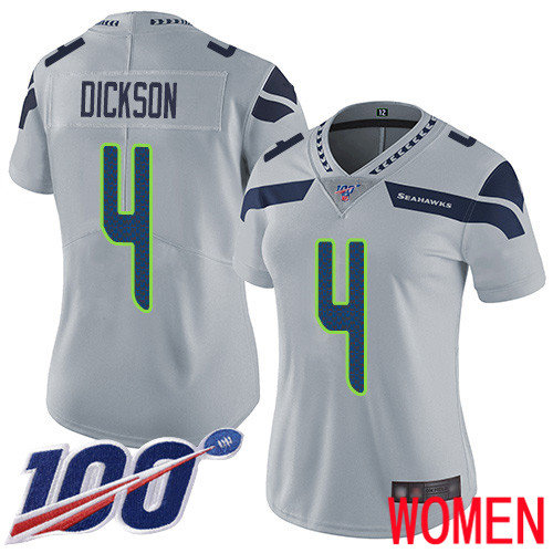 Seattle Seahawks Limited Grey Women Michael Dickson Alternate Jersey NFL Football #4 100th Season Vapor Untouchable->seattle seahawks->NFL Jersey